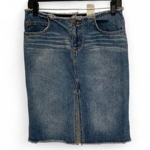 Vintage GSJC Frayed Edges Denim Skirt
